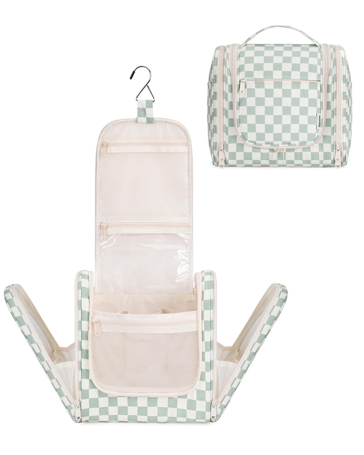 Narwey Hanging Toiletry Bag for Women Travel Makeup Bag Organizer Toiletries Bag for Cosmetics Essentials Accessories