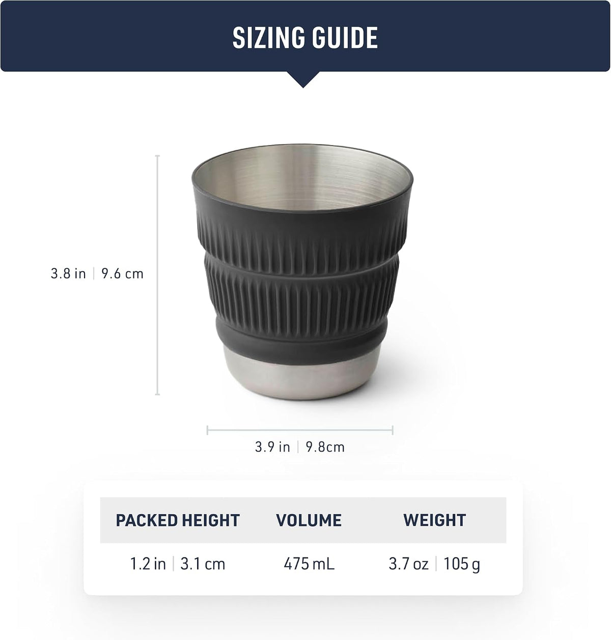 Sea to Summit Detour Collapsible 16-Oz Camp Mug, Beluga Black