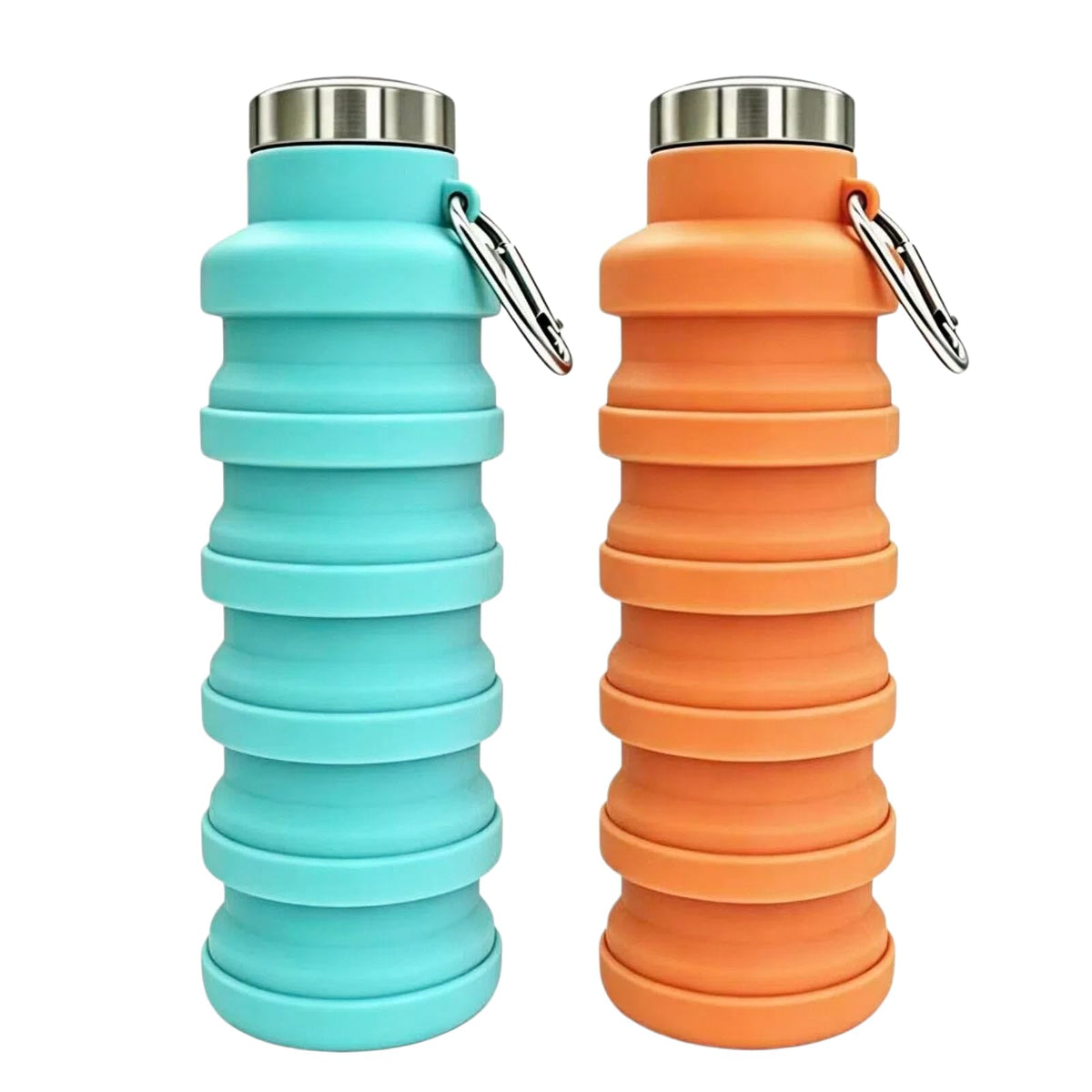 YCT Collapsible Water Bottle 17oz(500ml),Travel Portable Sport Water Bottle,Reusable Silicone Foldable Water Bottles for Gym Camping Hiking (Purple+Black)