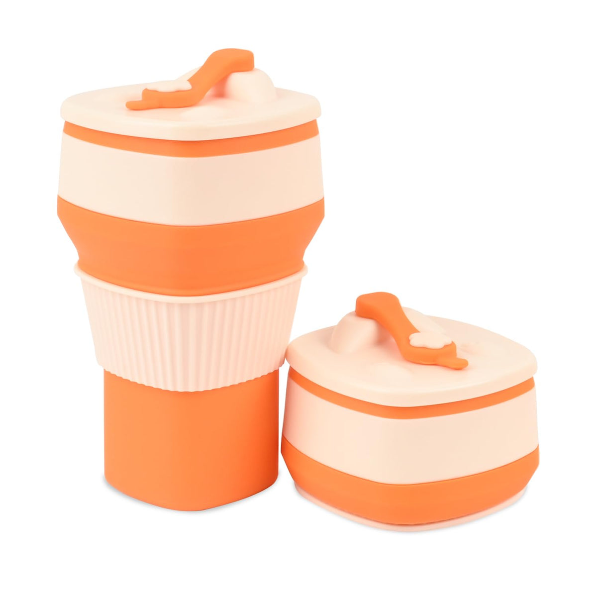Collapsible Silicone Cup, Safe & Portable, for Hot & Cold Drinks, 18.6 oz (550 ml) - Travel, Camping, Office, and More - Cool Grey
