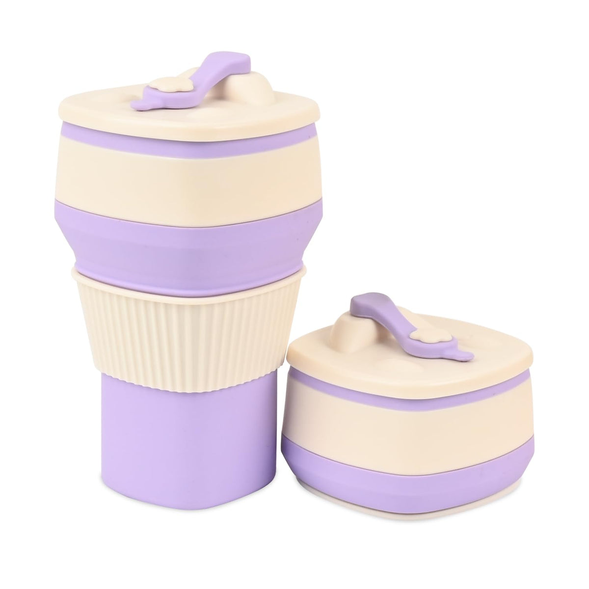 Collapsible Silicone Cup, Safe & Portable, for Hot & Cold Drinks, 18.6 oz (550 ml) - Travel, Camping, Office, and More - Cool Grey