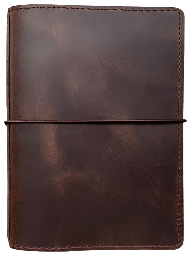 Travelers Notebook Cover with Inner Pockets, Card Slots and Pen Holder, Passport Size, Dark Brown