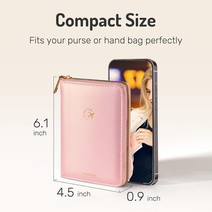 Forvencer Safe Zipper Passport Holder Cover, Passport Wallet for Travel