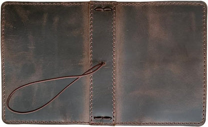 Travelers Notebook Cover with Inner Pockets, Card Slots and Pen Holder, Passport Size, Dark Brown