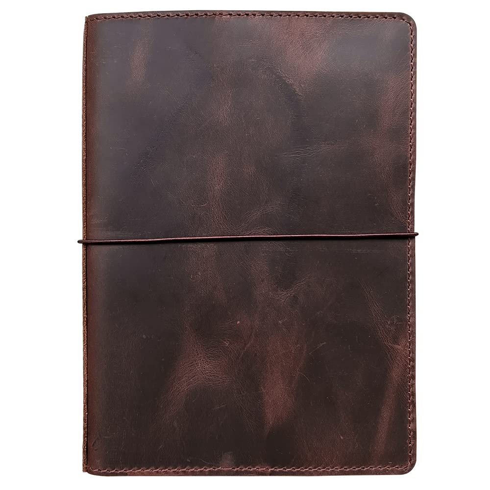 Travelers Notebook Cover with Inner Pockets, Card Slots and Pen Holder, Passport Size, Dark Brown