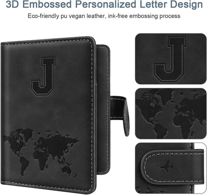 Passport Holder for Travel Essentials Personalized Initial Wallets