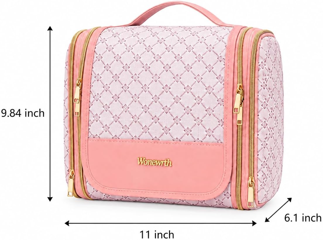 Women Travel Toiletry Bag Large Hanging Toiletry Bag with Mirror