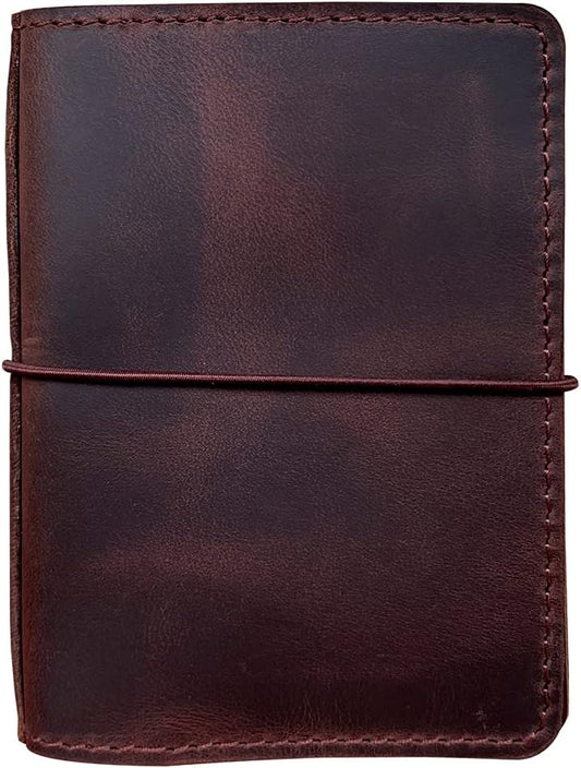 Travelers Notebook Cover with Inner Pockets, Card Slots and Pen Holder, Passport Size, Dark Brown