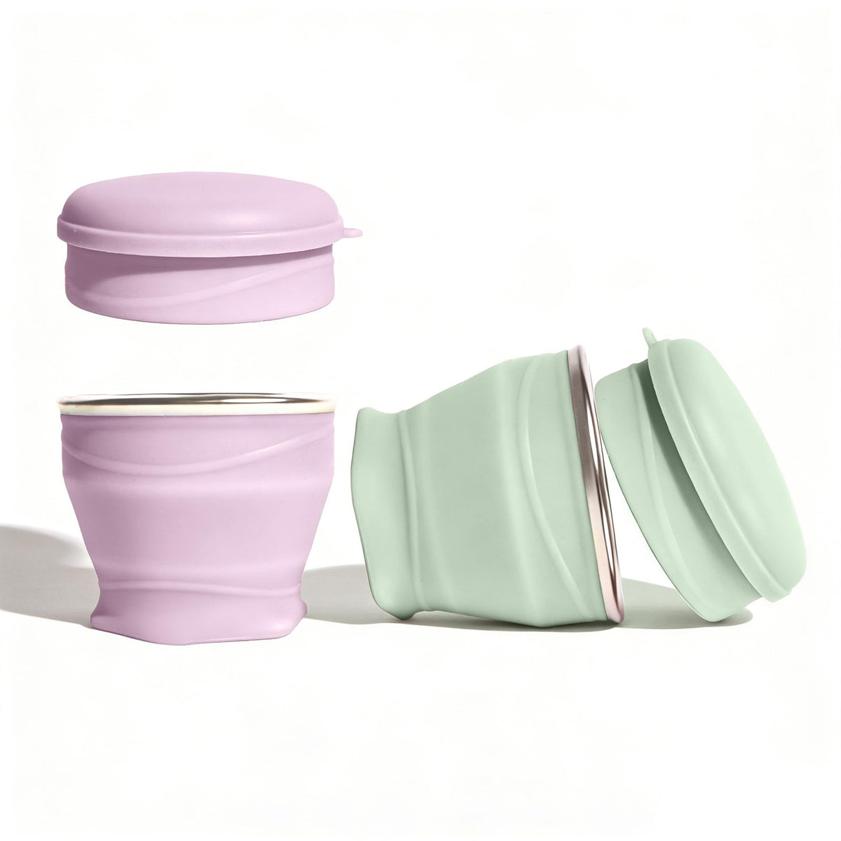 Collapsible Cup, 6oz Mini Foldable Travel Cup with Lid, Yellow