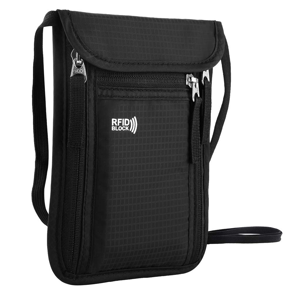 Travel Pouch Neck Wallet Family Passport Holder Organizer Case with RFID Blocking