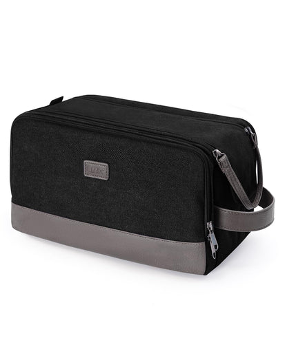 WANDF Travel Toiletry Bag for Men, Canvas Shaving Dopp Kit