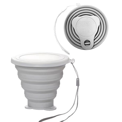 Silicone Collapsible Cups for Camping Travel,Small Portable Backpacking Camping Cup for Outdoor,Reusable Folding Travel Cup,270ml,Graduated(Transparent)