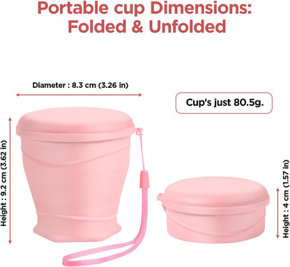 Light Purple Collapsible Silicone Travel Cup,8.8oz (260ml) BPA-Free