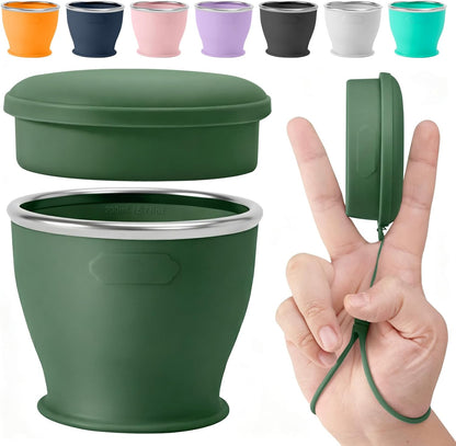 Collapsible Travel Cup, Foldable Water Cup with Lid, for Travel