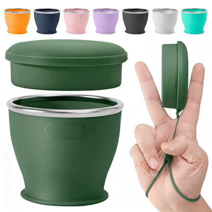 Collapsible Travel Cup, Foldable Water Cup with Lid, for Travel