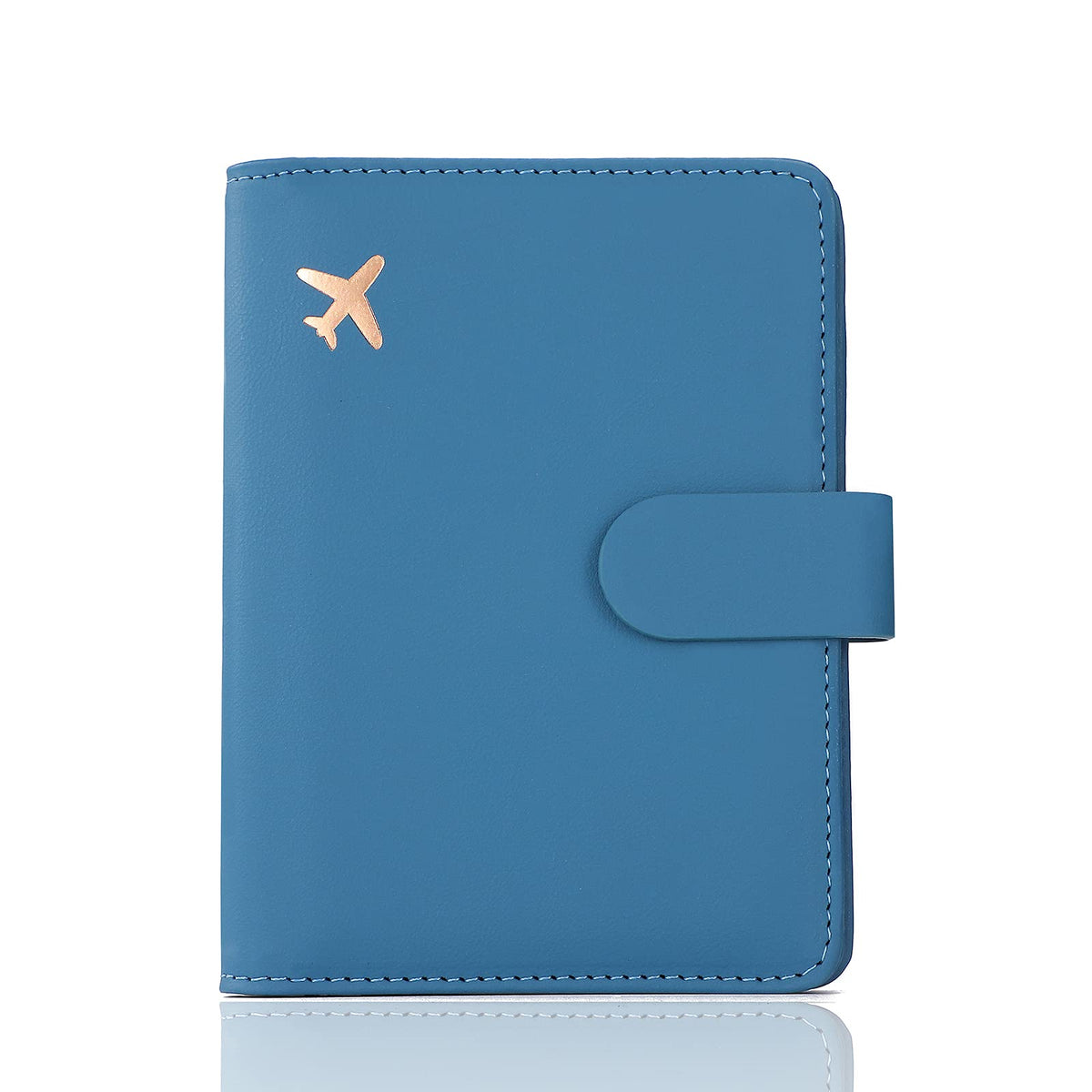 Melsbrinna Premium Leather Passport Holder Covers Case, Waterproof Rfid Blocking Travel Wallet Passport Holder with Pen Holder, Cute Passport Book for Women/Men