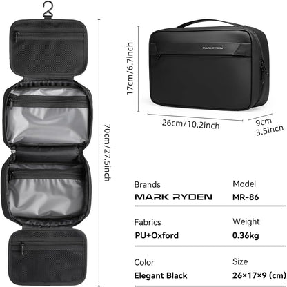 MARK RYDEN Hanging Toiletry Bag for Men, Travel Toiletry Organizer Dopp Kit