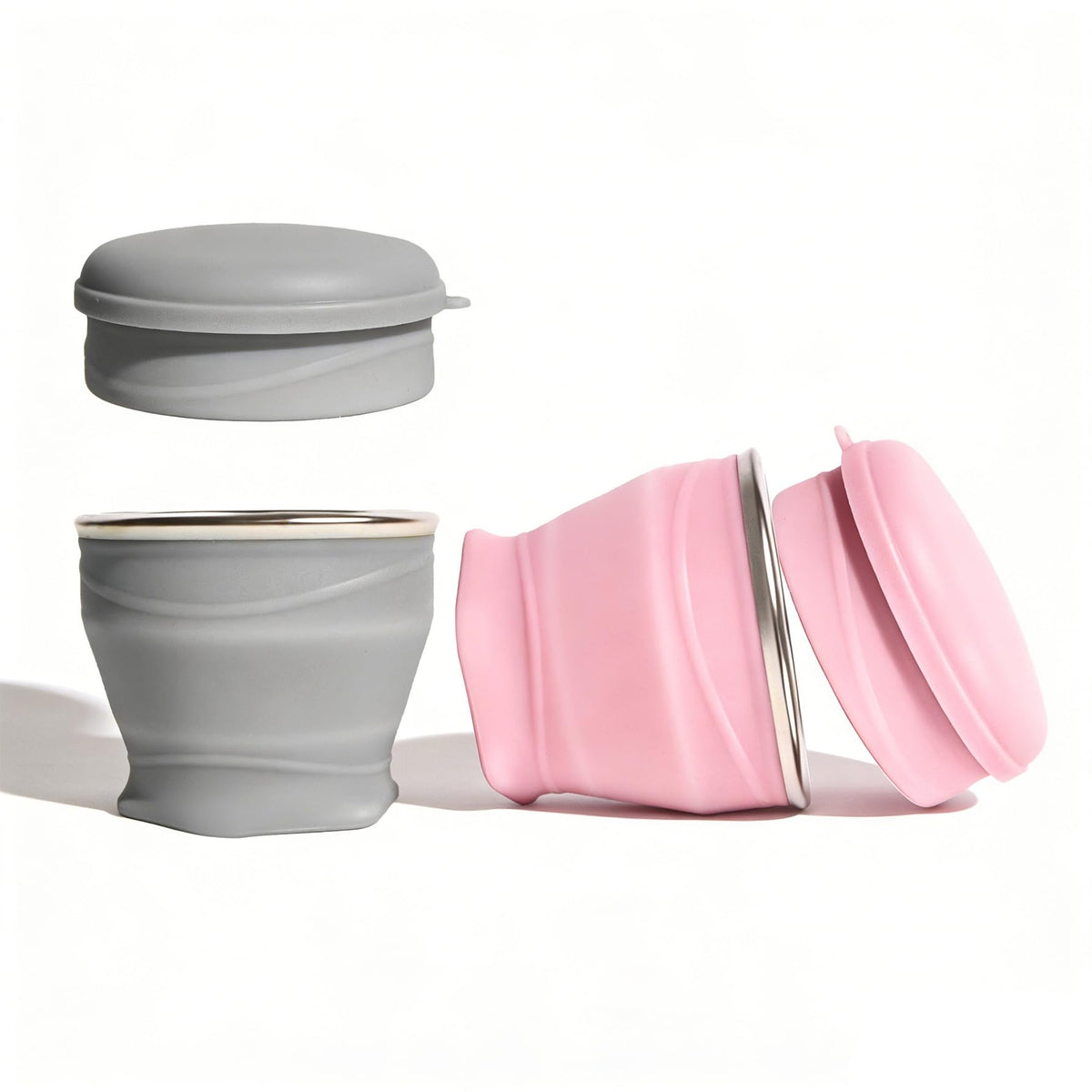 Collapsible Cup, 6oz Mini Foldable Travel Cup with Lid, Yellow