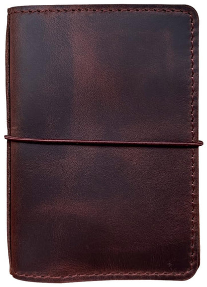 Travelers Notebook Cover with Inner Pockets, Card Slots and Pen Holder, Passport Size, Dark Brown