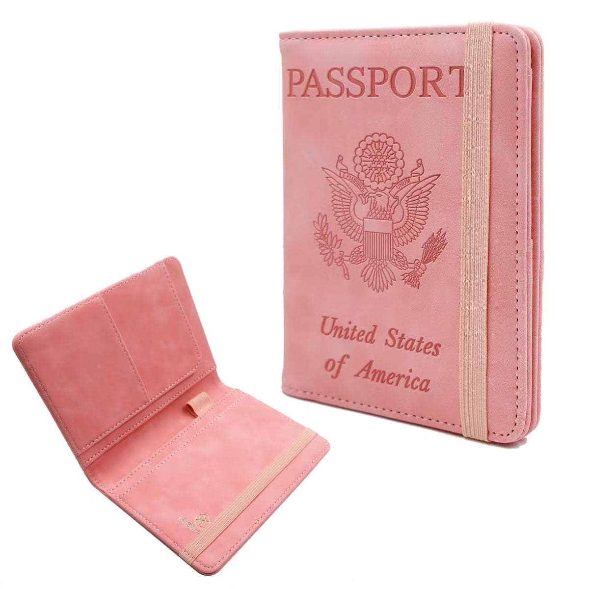 Melsbrinna Premium Leather Passport Holder Covers Case, Waterproof Rfid Blocking Travel Wallet Passport Holder with Pen Holder, Cute Passport Book for Women/Men