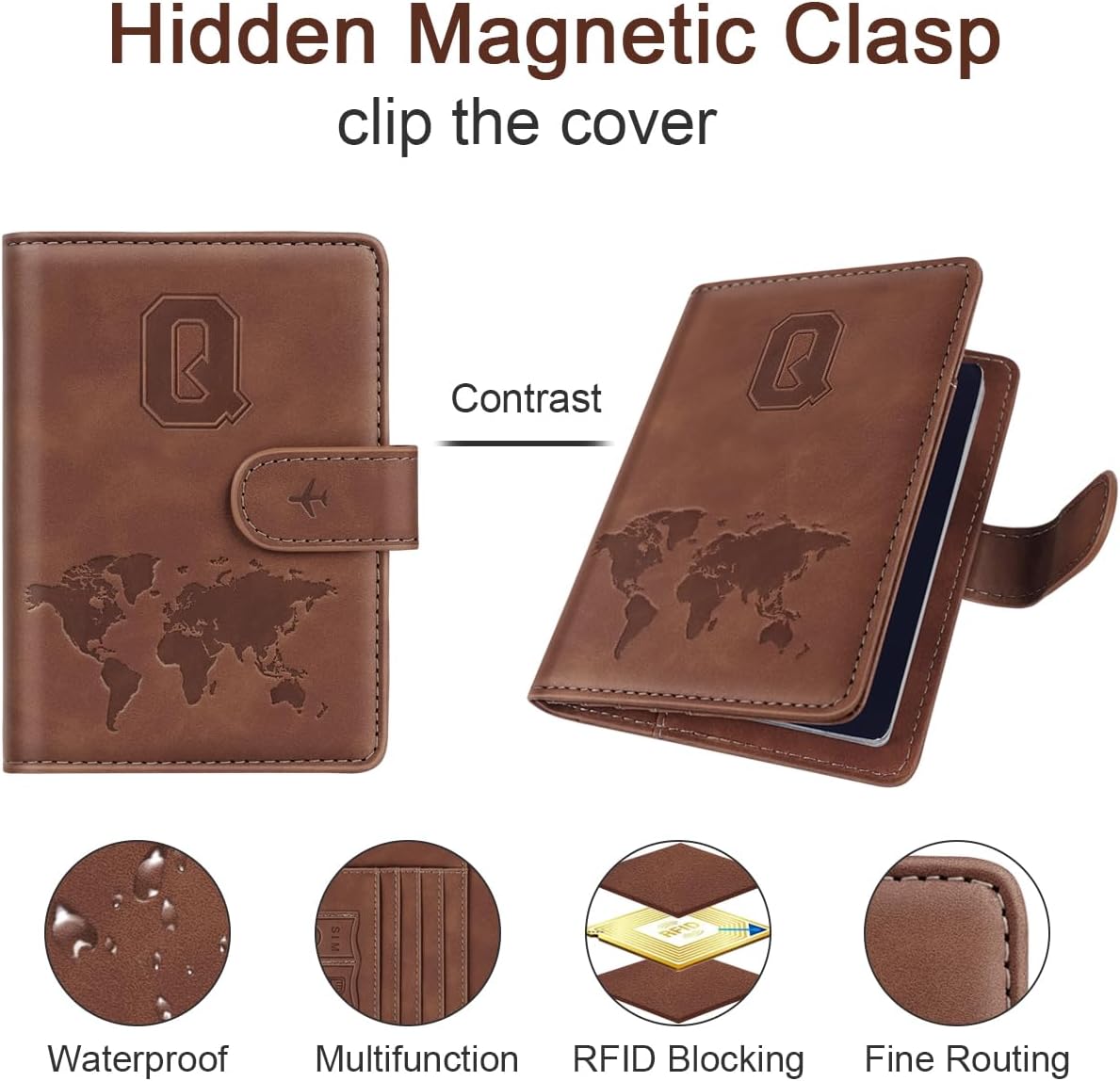 Passport Holder Wallet Cover Personalized Initial Travel Essentials