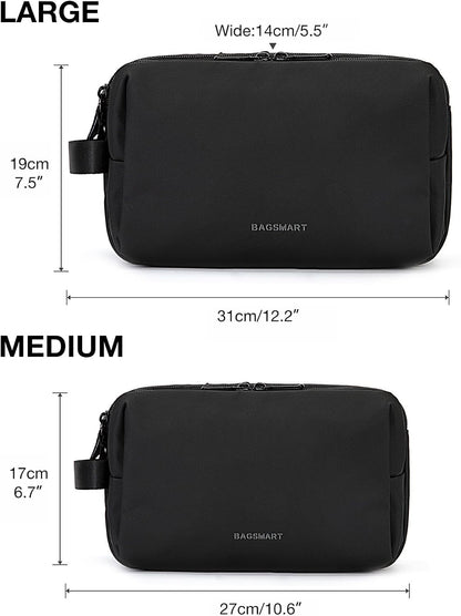 BAGSMART Toiletry Bag for Men, Travel Toiletry Organizer Dopp Kit Water-resistant Shaving Bag for Toiletries Accessories, Door Room Essentials,Green-medium