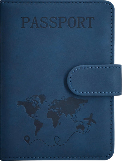 Passport Holder, Leather Travel Wallet RFID Blocking Card Cases Cover