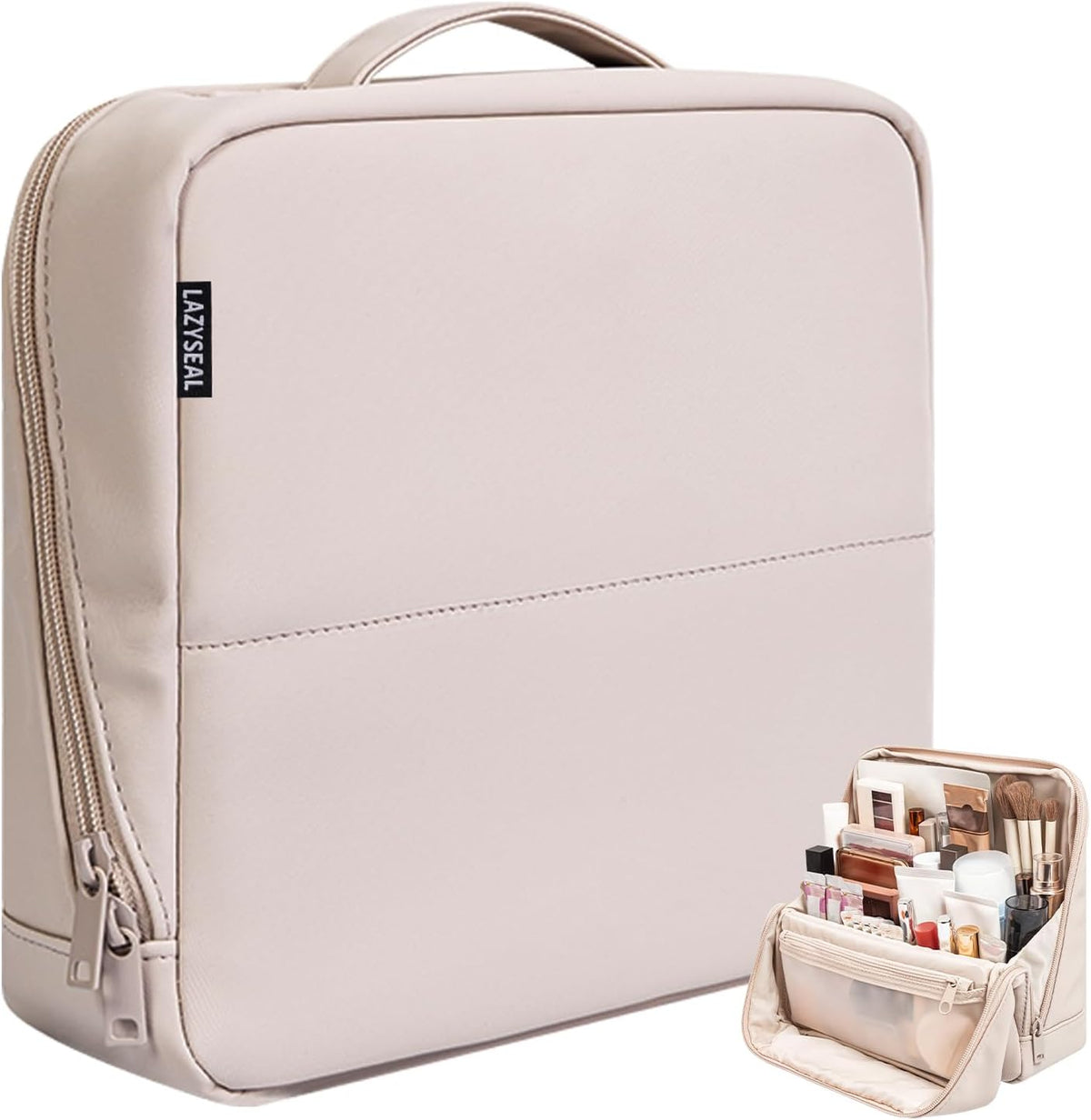 Travel Makeup Bag, Standing Cosmetic and Toiletry Bag for Women