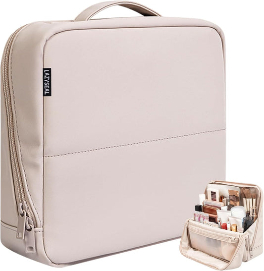 Travel Makeup Bag, Standing Cosmetic and Toiletry Bag for Women