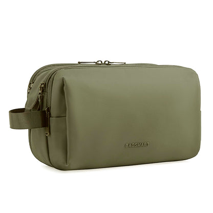 BAGSMART Toiletry Bag for Men, Travel Toiletry Organizer Dopp Kit Water-resistant Shaving Bag for Toiletries Accessories, Door Room Essentials,Green-medium
