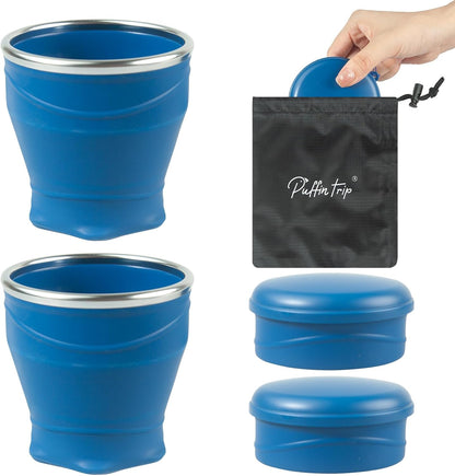 2PCS 8.8oz Collapsible Cup Silicone Foldable Cup for Camping Hiking Travel