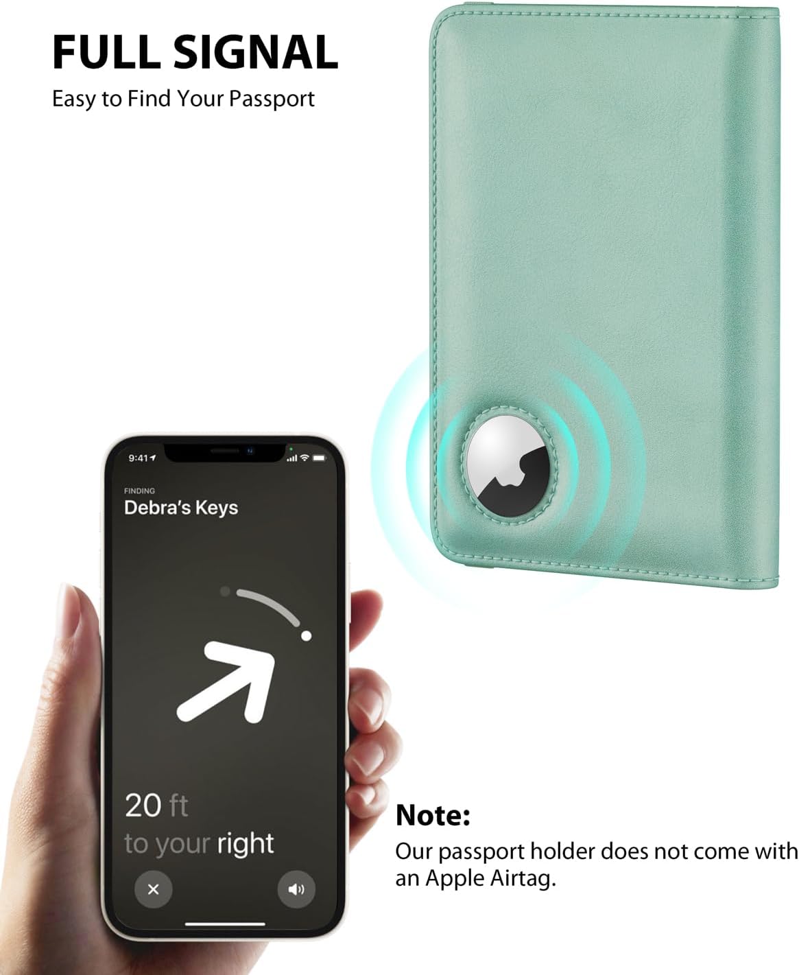 Stouchi Passport Holder with AirTag Slot– Slim RFID Travel Wallet
