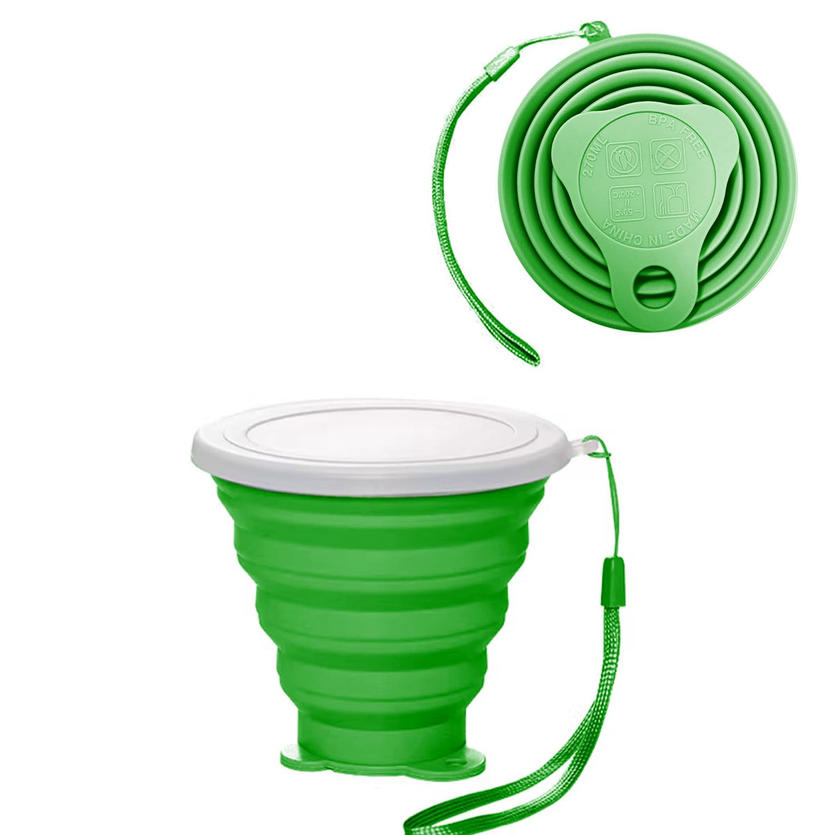 Silicone Collapsible Cups for Camping Travel,Small Portable Backpacking Camping Cup for Outdoor,Reusable Folding Travel Cup,270ml,Graduated(Purple)
