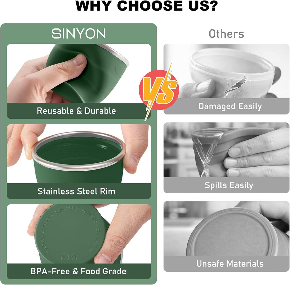 Collapsible Travel Cup, Foldable Water Cup with Lid, for Travel