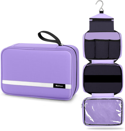 Maliton Toiletry Bag for Men & Women Travel Toiletry Bag Hanging Toiletry Bag Hygiene Organizer with 4 Compartments Waterproof Bathroom Shower Bag Large Toiletries Travel Bag(Black)