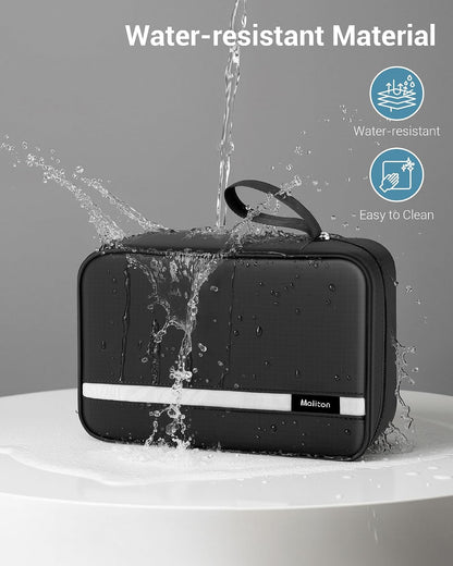 Maliton Toiletry Bag for Men & Women Travel Toiletry Bag Hanging Toiletry Bag Hygiene Organizer with 4 Compartments Waterproof Bathroom Shower Bag Large Toiletries Travel Bag(Black)