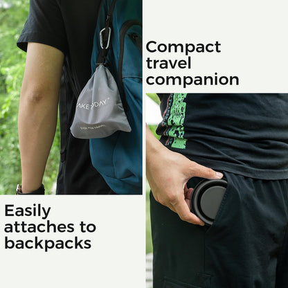 TakeToday Collapsible Cup 8 oz, Foldable with Lid for Travel, Charcoal
