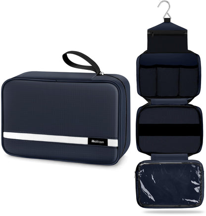 Maliton Toiletry Bag for Men & Women Travel Toiletry Bag Hanging Toiletry Bag Hygiene Organizer with 4 Compartments Waterproof Bathroom Shower Bag Large Toiletries Travel Bag(Black)