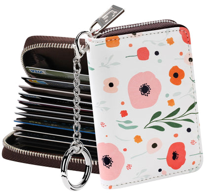 FurArt Zipper Wallet Women RFID Credit Card Holder keychain Wallet