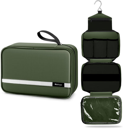 Maliton Toiletry Bag for Men & Women Travel Toiletry Bag Hanging Toiletry Bag Hygiene Organizer with 4 Compartments Waterproof Bathroom Shower Bag Large Toiletries Travel Bag(Black)
