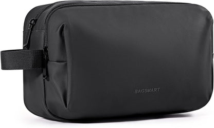BAGSMART Toiletry Bag for Men, Travel Toiletry Organizer Dopp Kit Water-resistant Shaving Bag for Toiletries Accessories, Door Room Essentials,Black-basic