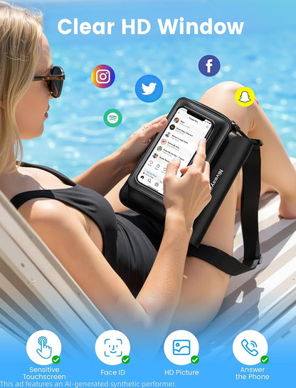 Niveaya IPX8 Floating Waterproof Fanny Pack Holds Phone, Passport & Cash