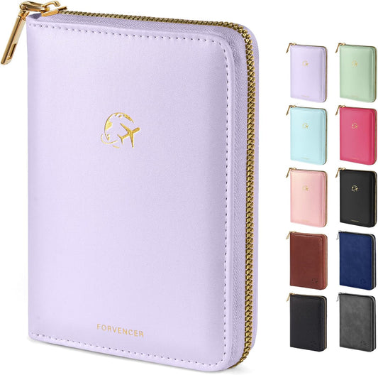 Forvencer Safe Zipper Passport Holder Cover, Passport Wallet for Travel