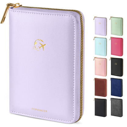 Forvencer Safe Zipper Passport Holder Cover, Passport Wallet for Travel