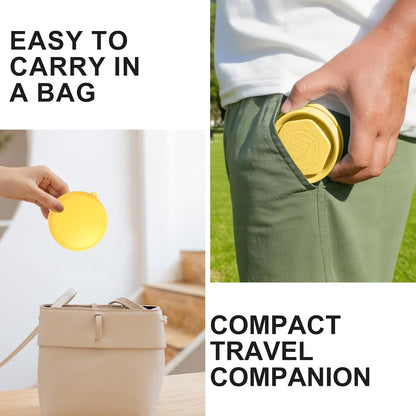 Collapsible Cup, 6oz Mini Foldable Travel Cup with Lid, Yellow