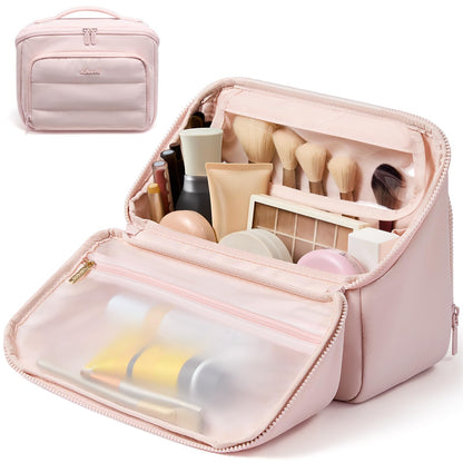 LOVEVOOK Travel Makeup Bag for Women, Puffy Toiletry Bag for Traveling