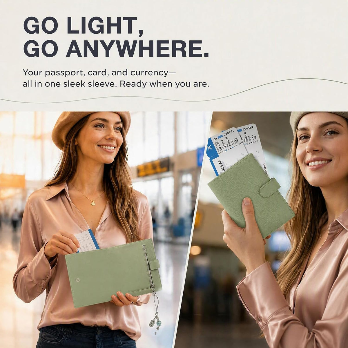 KTMOUW Passport Holder for Travel RFID Passport Cover for Airport Essential