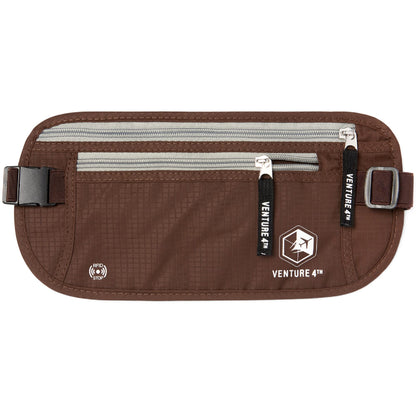 VENTURE 4TH Travel Money Belt, RFID Blocking Passport Holder - Black
