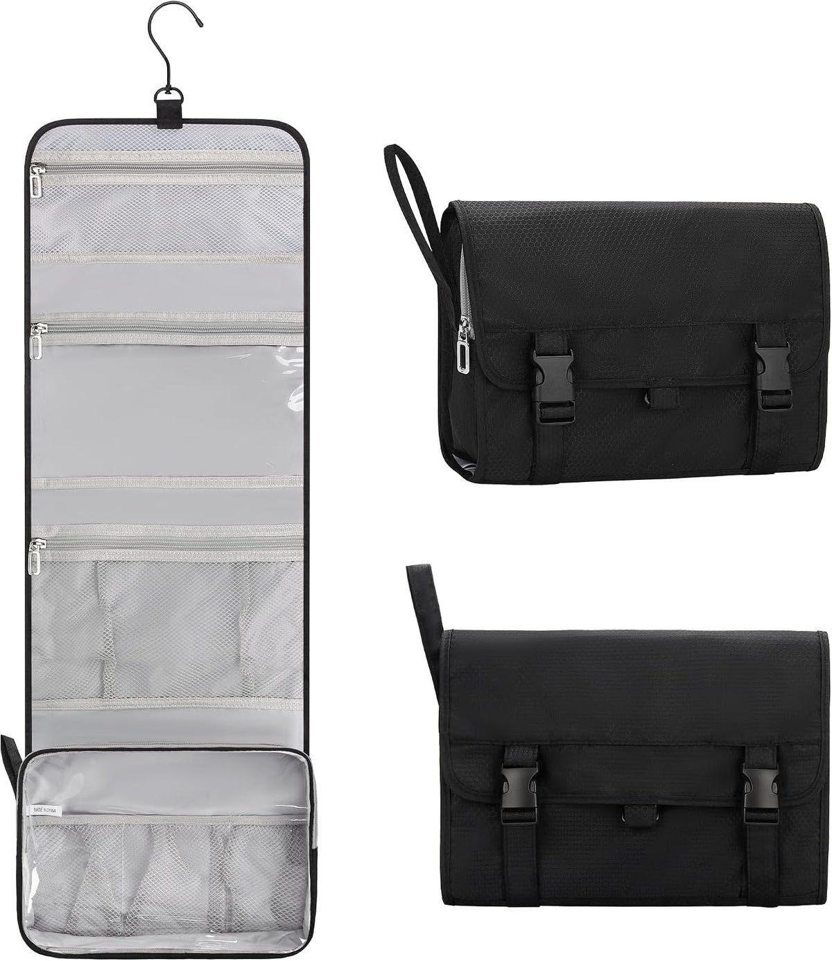 Relavel Hanging Toiletry Bag for Men Women, Water-Resistant Toiletries Bag