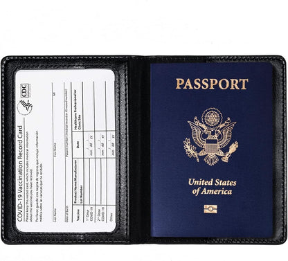 2 Pcs Passport Holders，Ultra Slim Passport Wallet for Travel Essentials